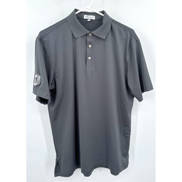 Peter Millar Summer Comfort Polo Size M Gray Embroidered Arco Cup - Picture 1 of 6